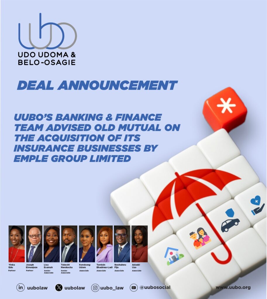 UUBO’S BANKING & FINANCE TEAM ADVISED OLD MUTUAL ON THE ACQUISITION OF ITS INSURANCE BUSINESSES BY EMPLE GROUP LIMITED