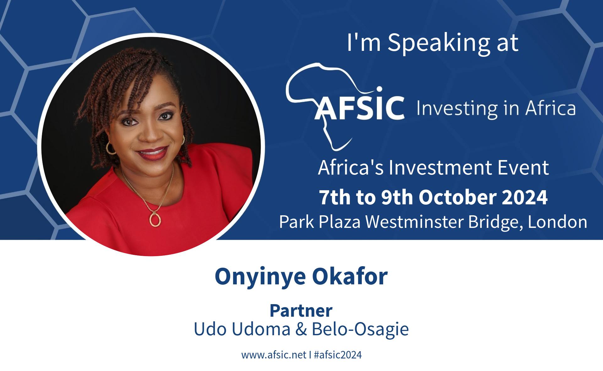 Onyinye Okafor to Speak at the AFSIC – Investing in Africa Conference 2024